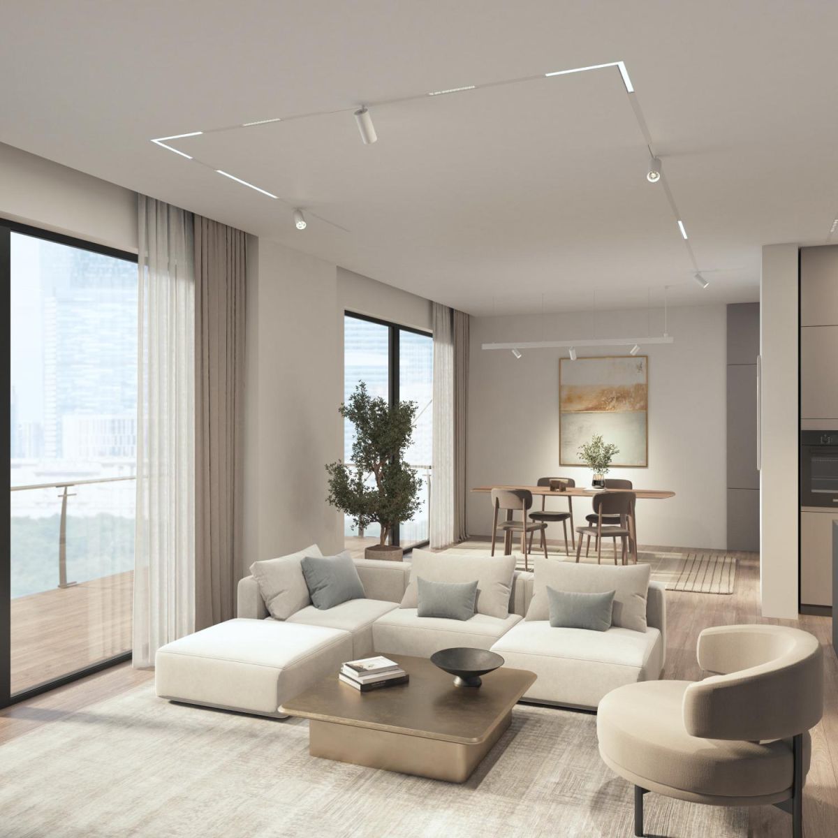 Трековый однофазный светильник Denkirs Simple Linear DK8204-WH