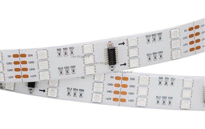 Светодиодная лента Arlight SPI-5000SE 12V RGB (5060, 600 LED x3,1812) 020696