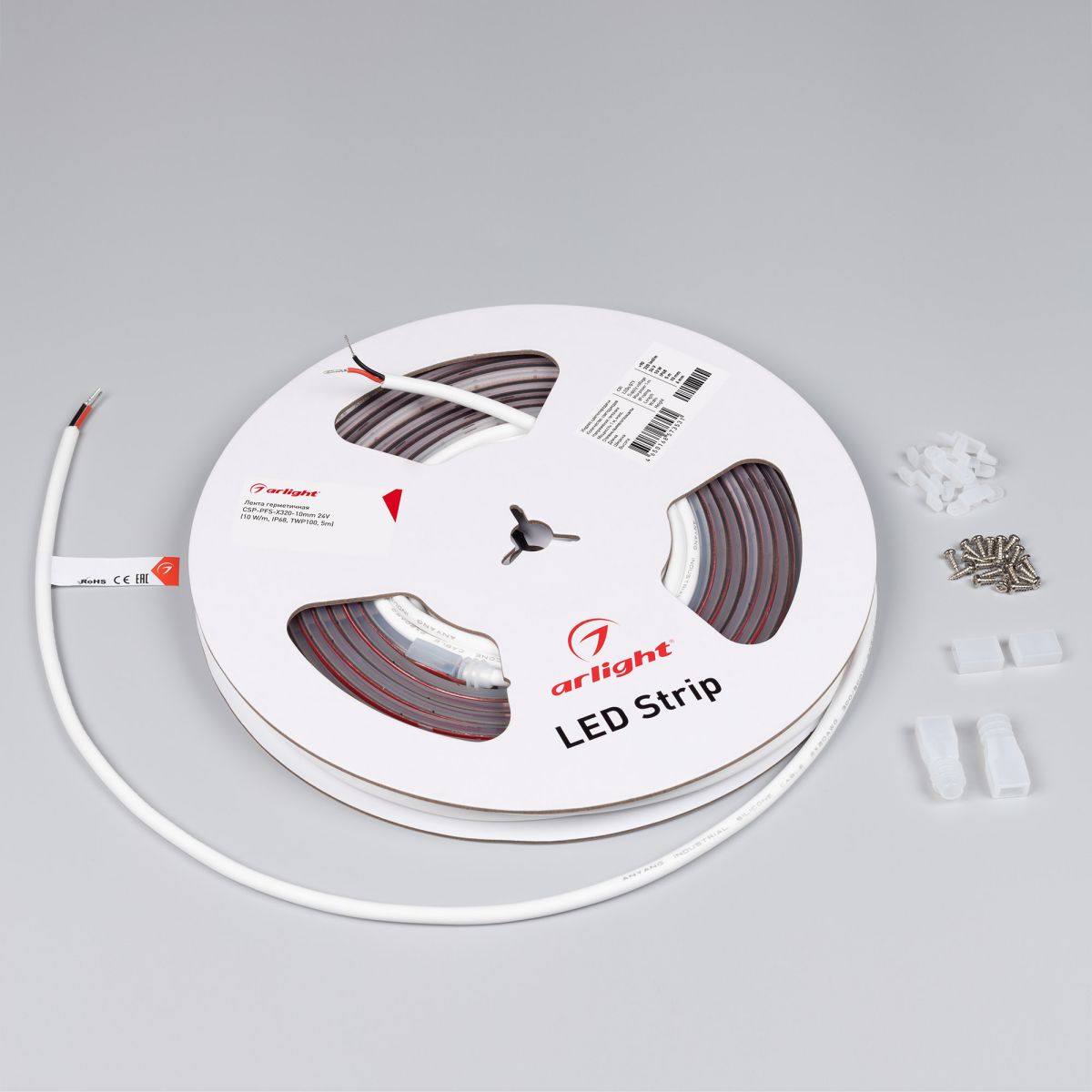 Светодиодная лента Arlight герметичная CSP-PFS-X320-10mm 24V Warm2400 (10 W/m, IP68, TWP100, 5m) 060277