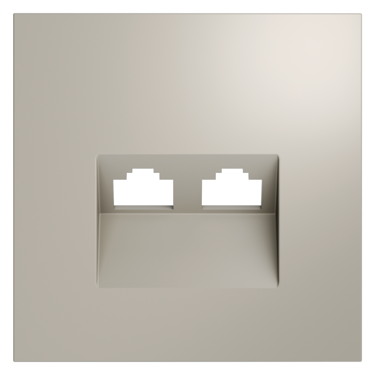 Накладка для розетки компьютерной двойной RJ45+RJ45 кат.6 Voltum S70 (кашемир) VLS001403