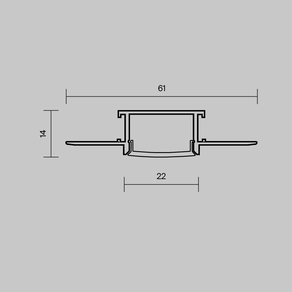 Рассеиватель для профиля 61×14 Maytoni Led Strip ALM-6114-B-DF-2M 642014