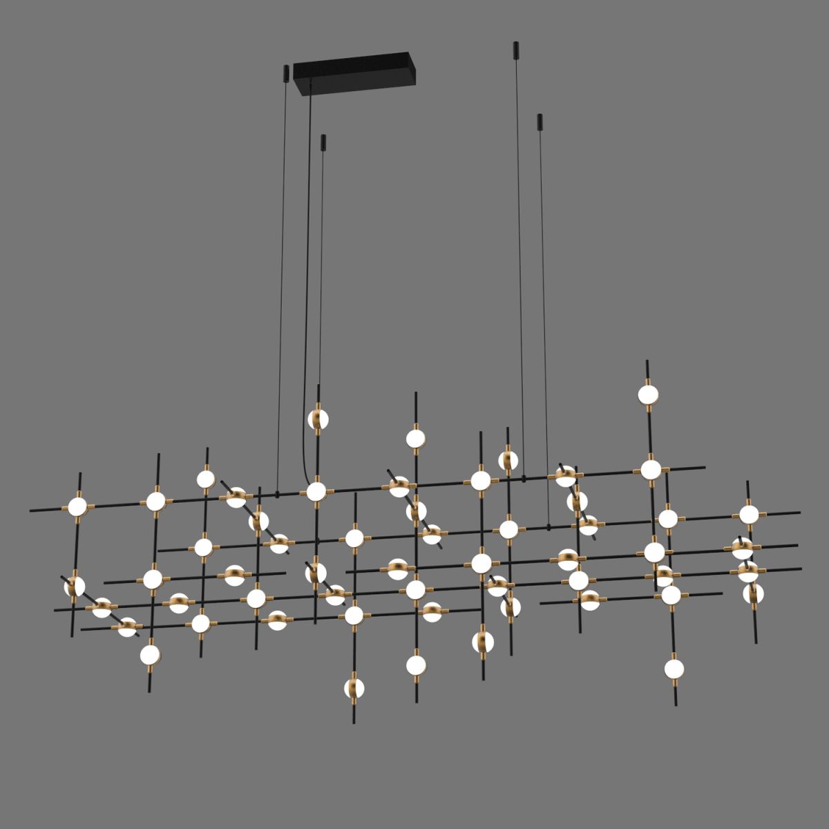 Подвесная люстра Delight Collection Molecular 55 black/gold