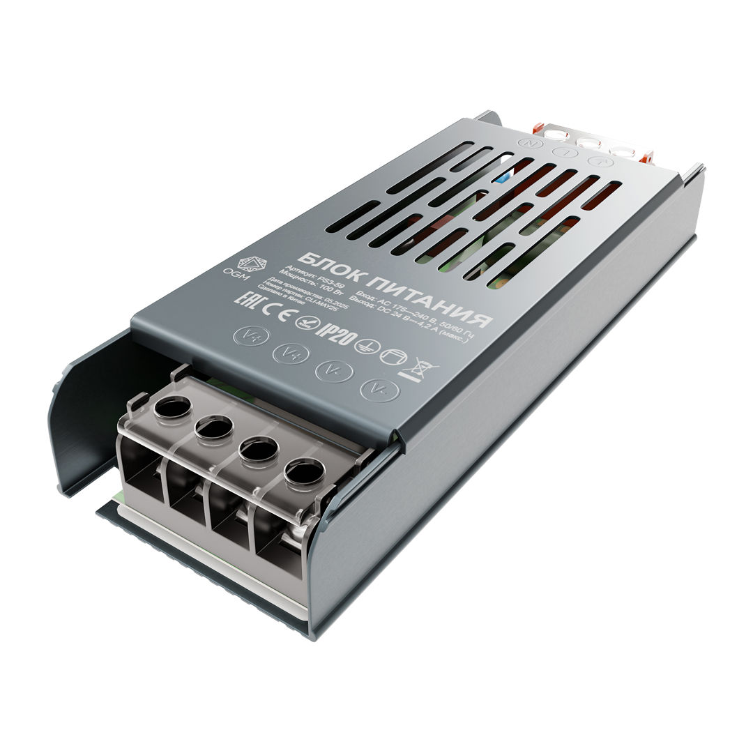 Блок питания Apeyron 24В, 100Вт, 175-240В, 4,2А, IP20 PS3-59
