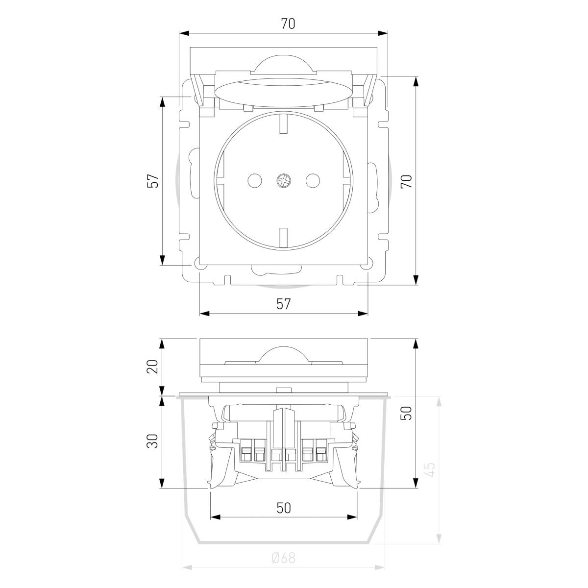 Розетка с заземлением, крышкой и шторками Werkel 4690389197338 W1171241 a064013