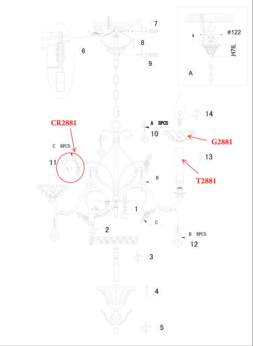 Подвесная люстра Odeon Light Nomena 2881/5