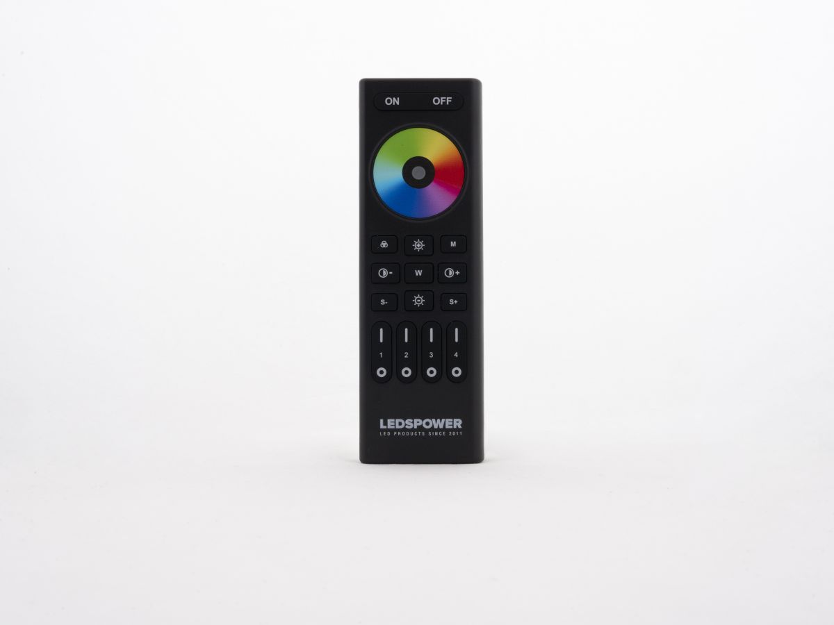 Пульт LEDS POWER RGB/RGBW/RGBCCT на 4 зоны RC03RFB черный 006550