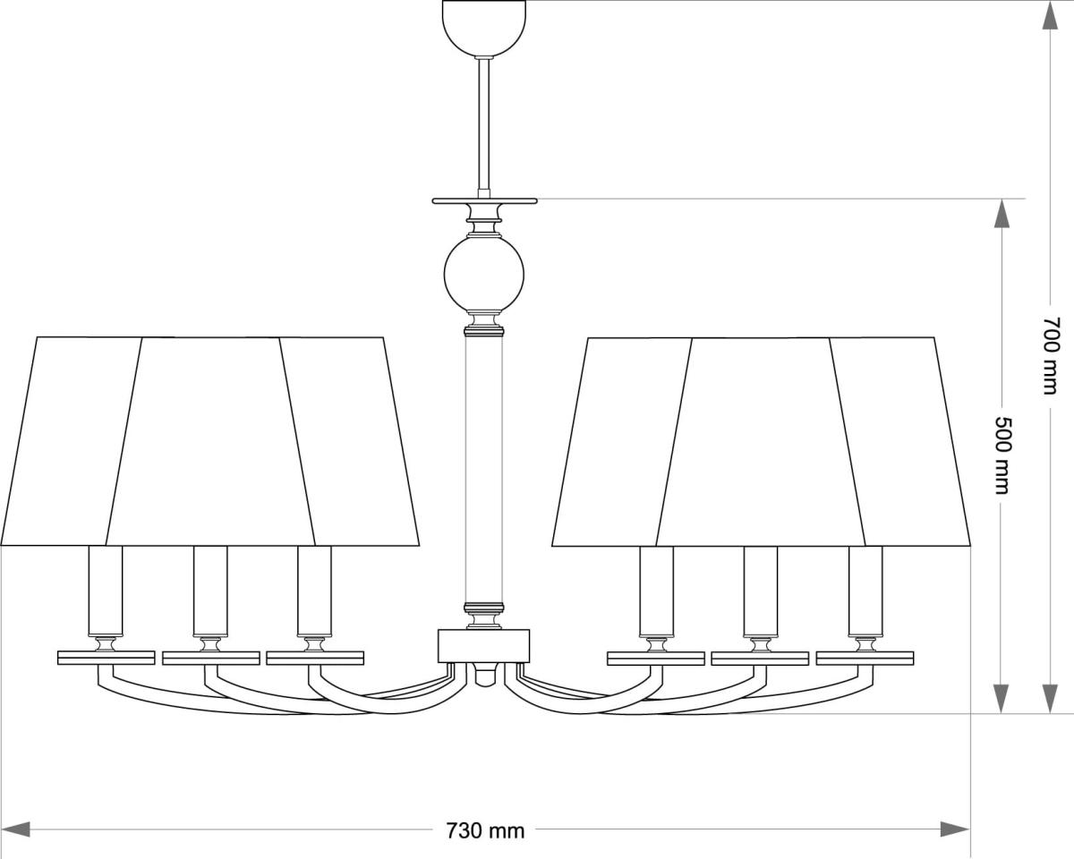 Люстра на штанге Kutek Rossano ROS-ZW-6(BN/A)
