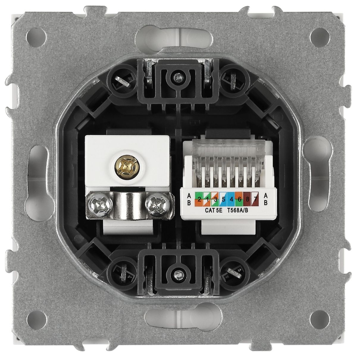 Розетка ЭРА Galaxy 15-3110-01 комбинированная RJ45+TV IP20 белый Б0070776