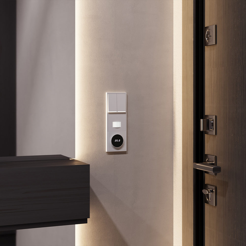 Терморегулятор электронный Voltum S70 с индикацией и датчиком, для теплого пола, (серый) VLS070116