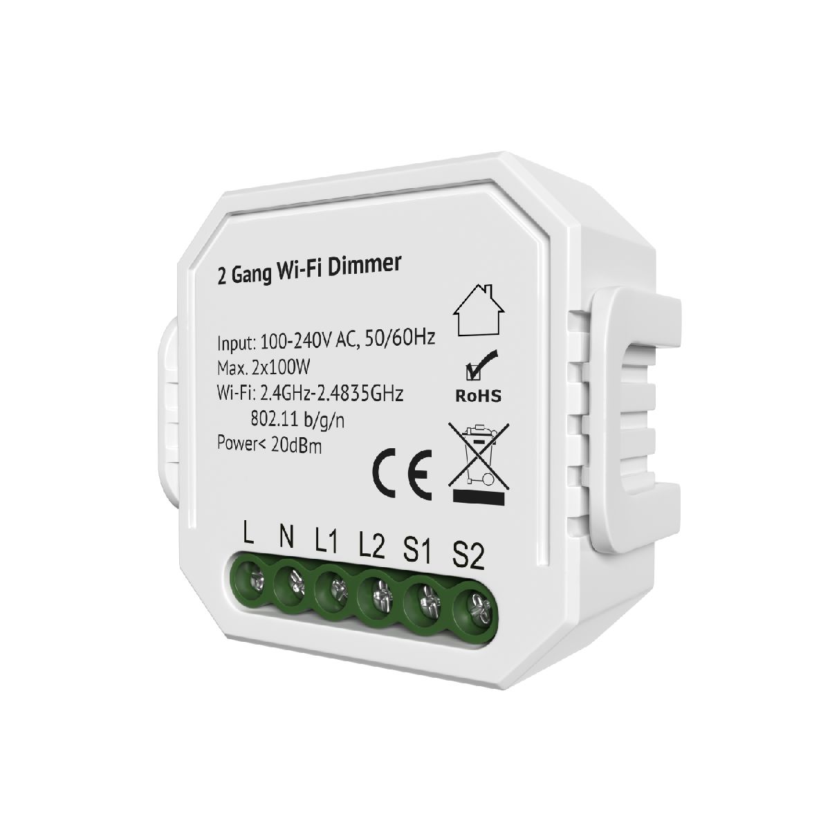 Двухканальное Wi-Fi реле-диммер Denkirs Relay RL1004-DM/1