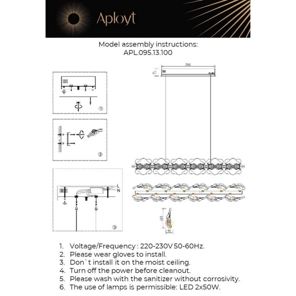 Подвесная люстра Aployt Fifi APL.095.13.100