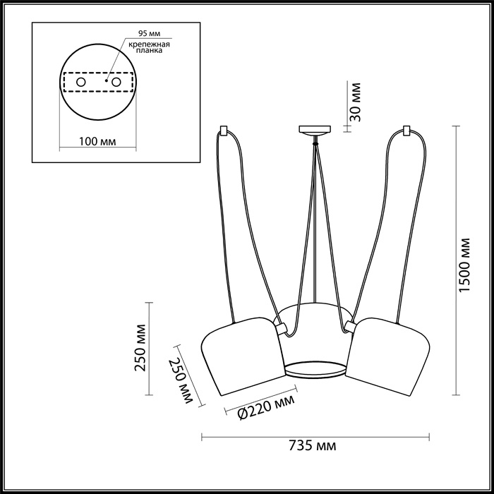 Подвесная люстра Odeon Light Foks 4103/3