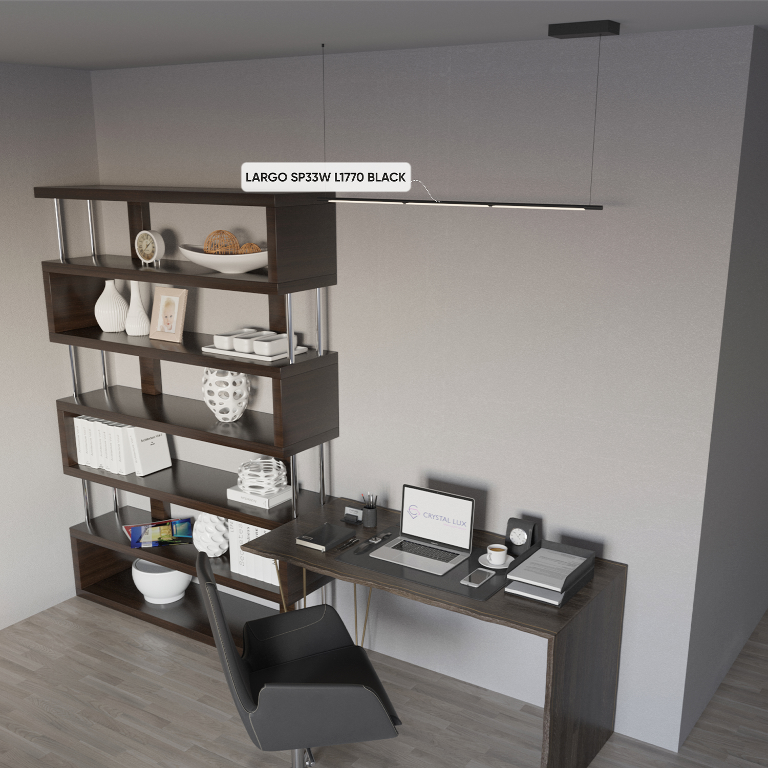 Подвесной светодиодный светильник Crystal Lux Largo SP33W L1770 Black