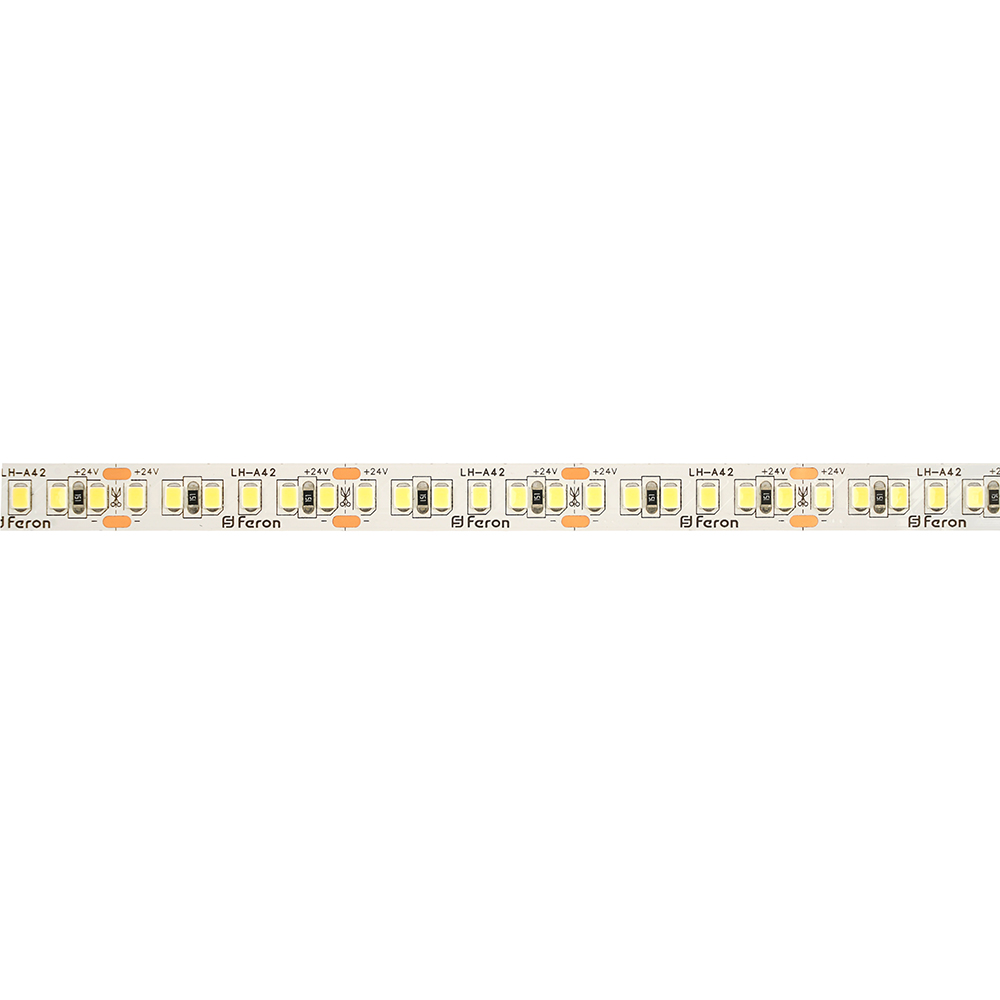 Светодиодная лента 24V Feron LS502, 180*SMD2835, 16W/m, IP20, 4000К (нейтральный белый) 53090