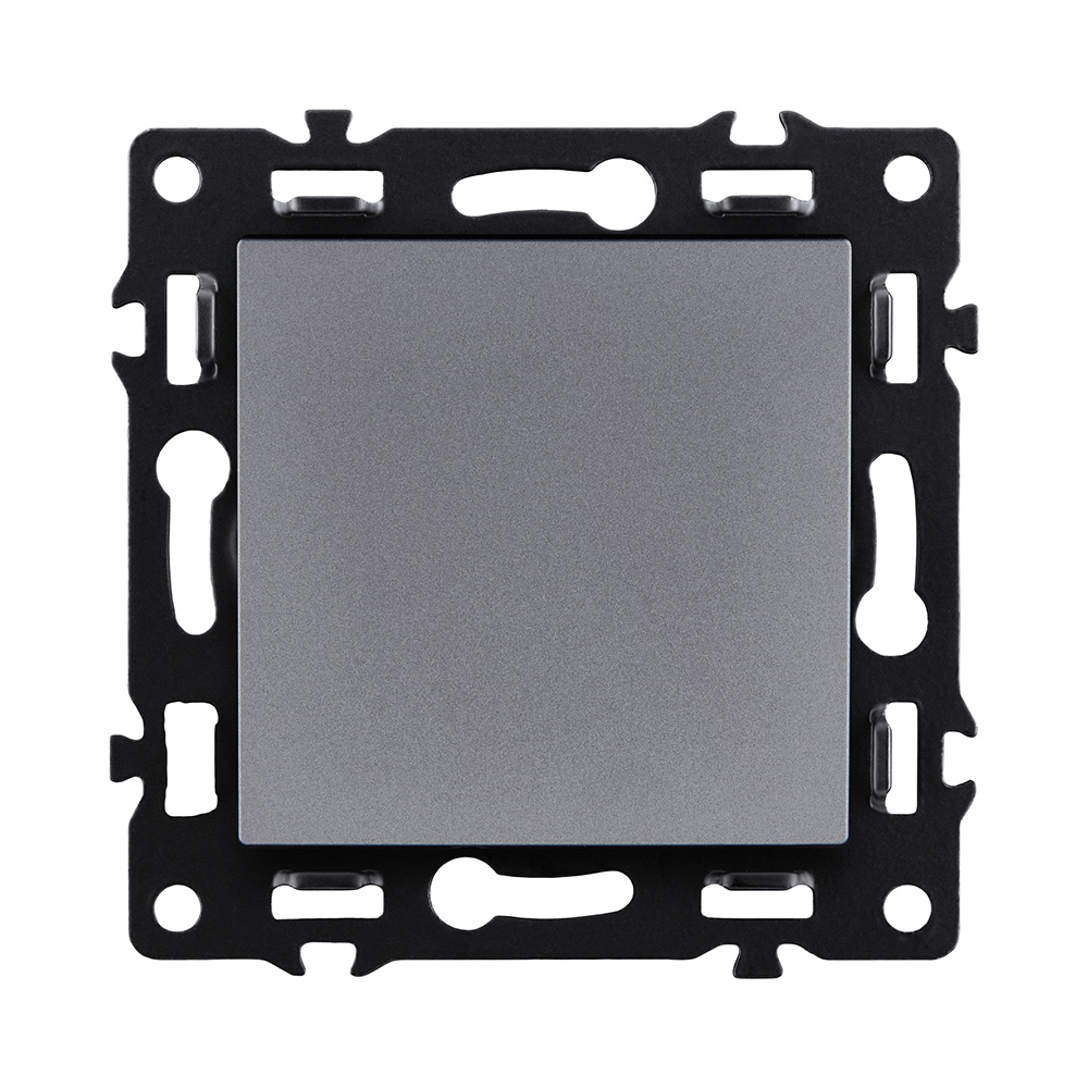 Выключатель 1-клавишный перекрестный 10А/250В, серый Kollinger Asthetik AS-003GY