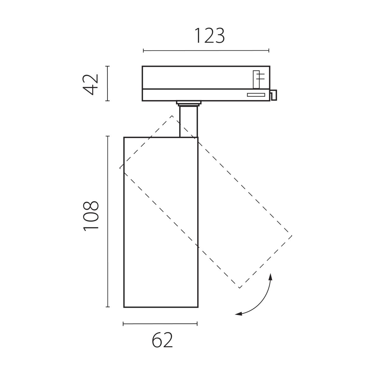 Трековый трехфазный светильник Quattro LED 15G с адаптером Lightstar Alta Base A5137QT15G