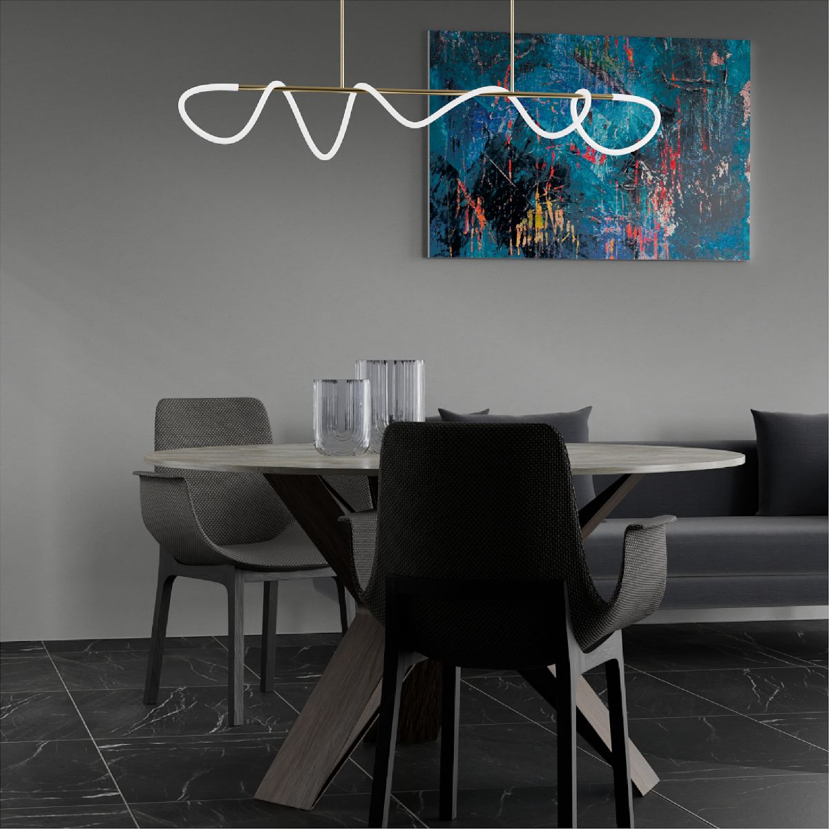 Потолочная люстра Lightera Nyasa LE117L-150GA WIFI