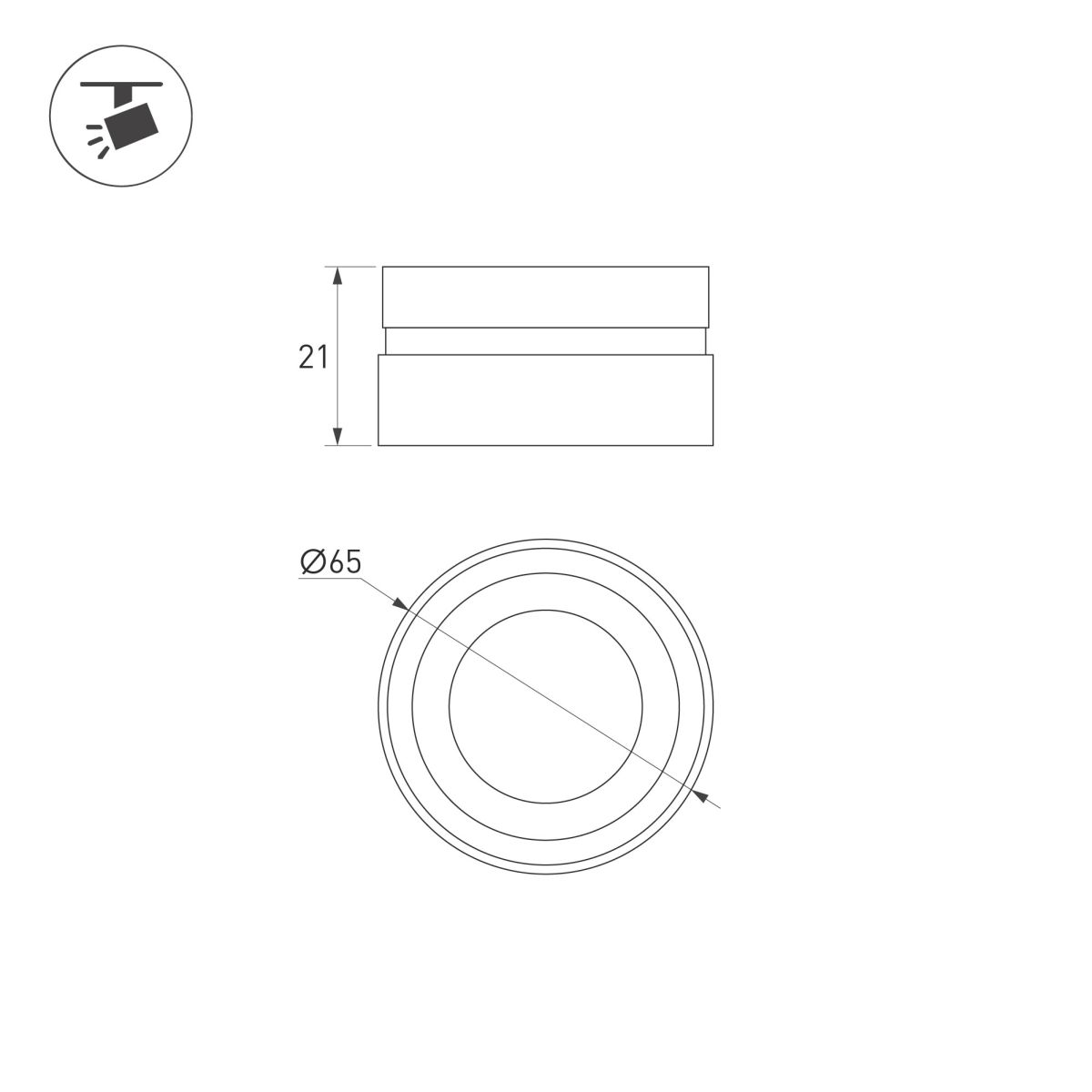 Насадка с фиксированным углом Arlight LGD-ARTIFACT-LENS-R65 (WH, 15 deg) (Металл) 057121