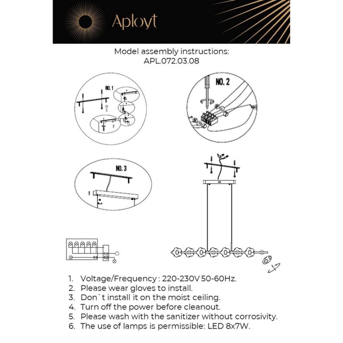 Подвесная led люстра Aployt Klarissa APL.072.03.08