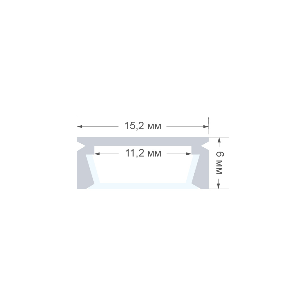 Профиль П-образный накладной Apeyron ширина ленты до 10мм (рассеиватель, заглушки - 2шт) 08-05