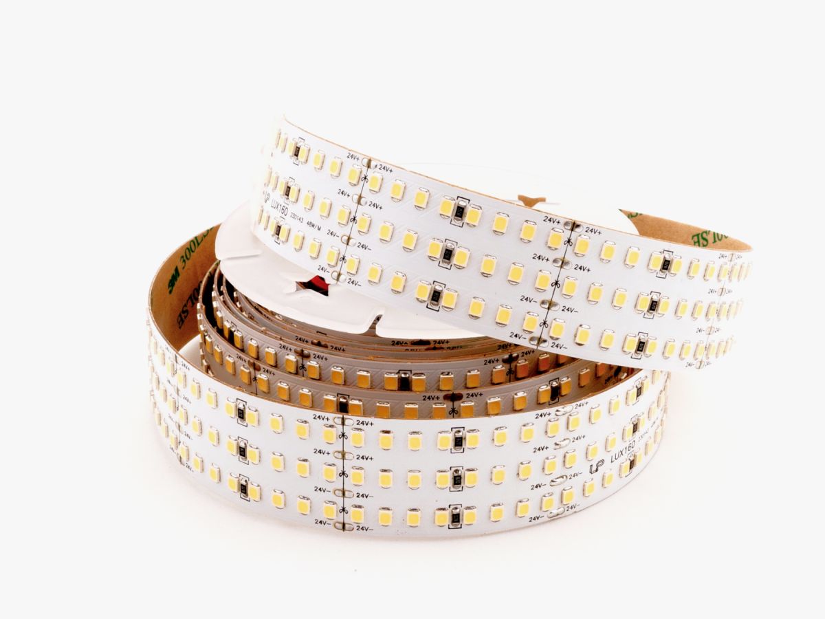 Светодиодная лента LEDS POWER трехрядная 2835 528/м (48Вт/м) 24В холодная LUX160 006321