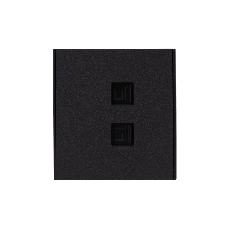 Розетка STRONG компьютерная двойная RJ45+RJ45 кат6 с/у антрацит KRANZ KR-78-0725-5