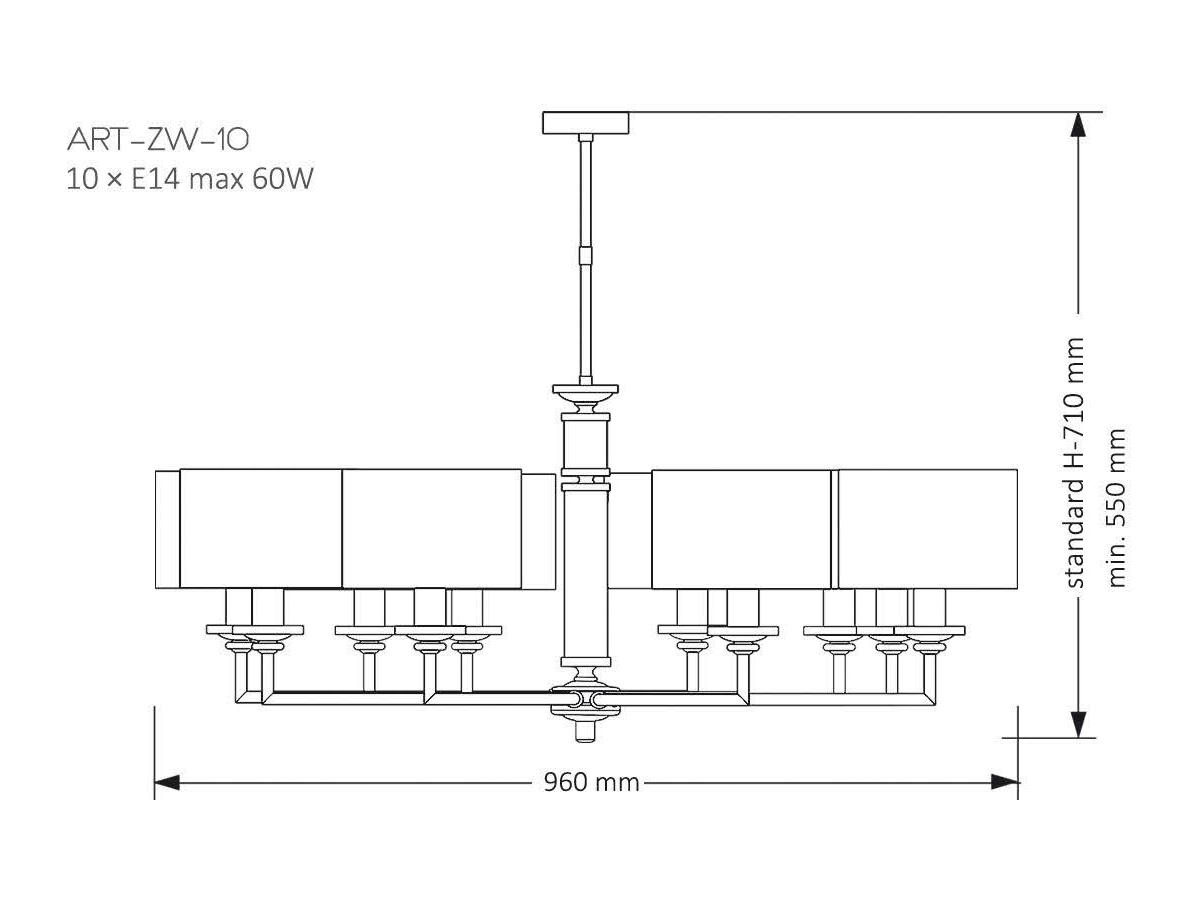 Подвесная люстра Kutek Mood Artu ART-ZW-10 (Z)