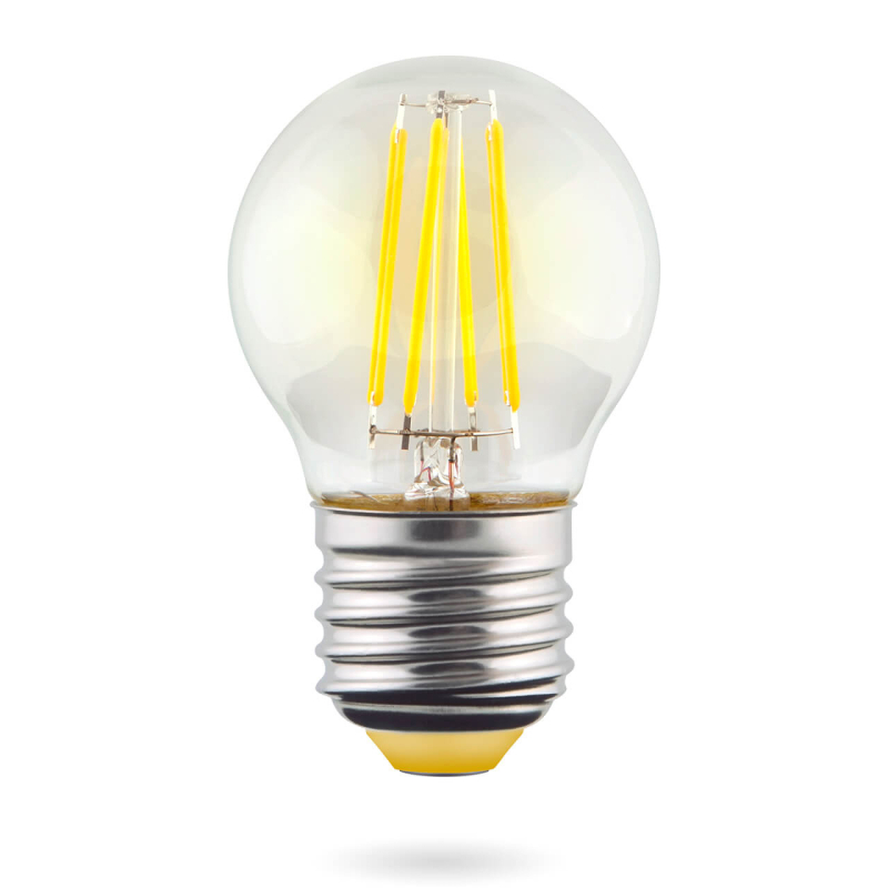 Лампа светодиодная Voltega E27 6W 2800К шар прозрачный VG10-G1E27warm6W-F 7023