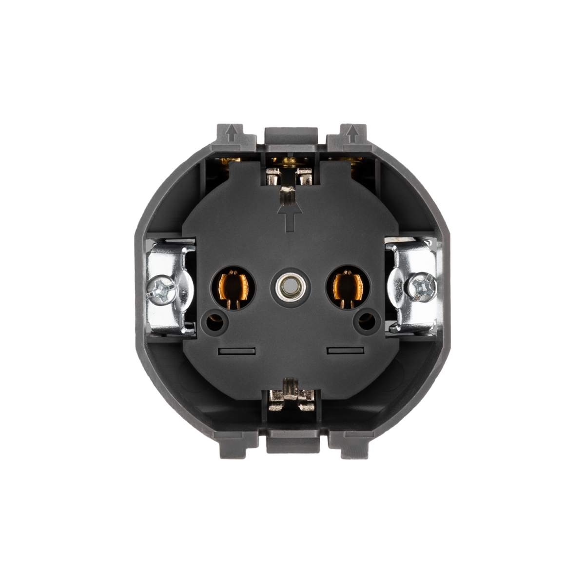Розетка SETE 1-ая с/з с/у, со шторками 16А графит IP20/IP44 KRANZ KR-79-0701-3