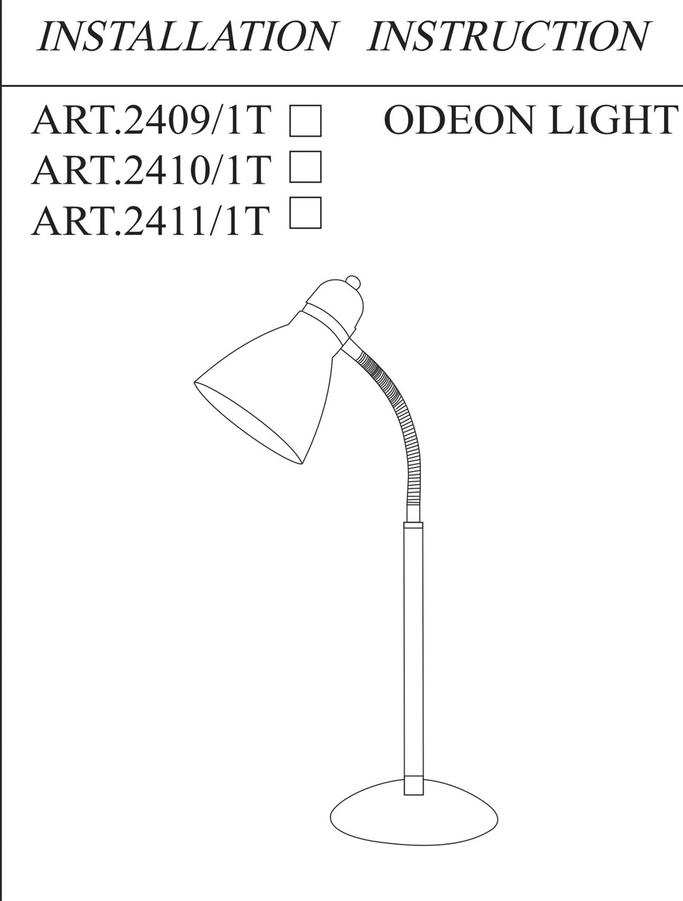 Настольная лампа Odeon Light Mansy 2409/1T
