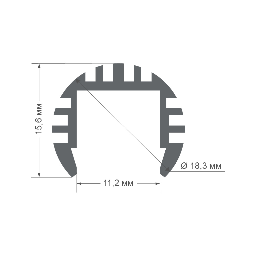 Профиль круглый универсальный Apeyron ширина ленты до 10мм 08-18-01Ч