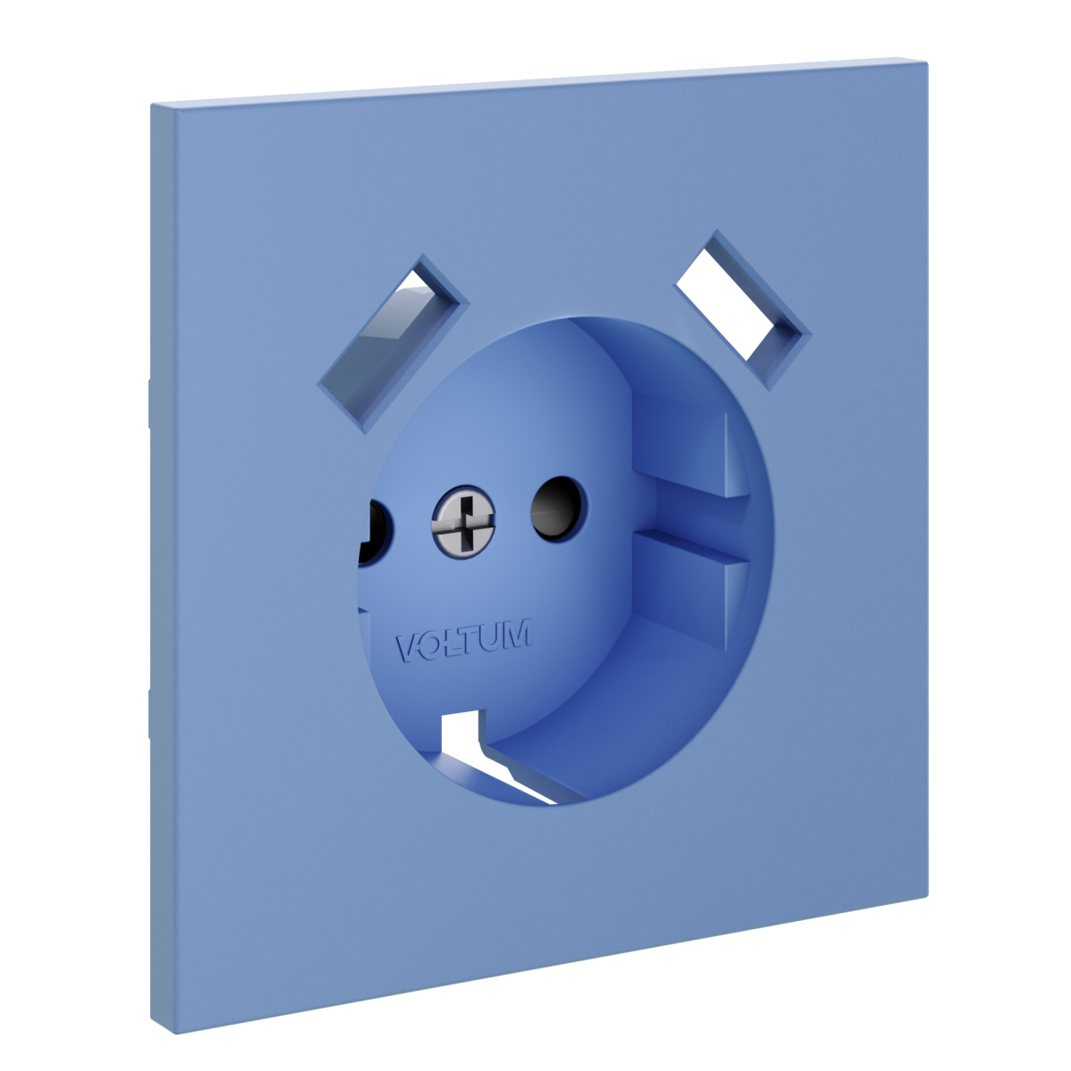 Накладка для розетки с заземлением и защитными шторками, с USB A+A Voltum S70 (деним) VLS000915