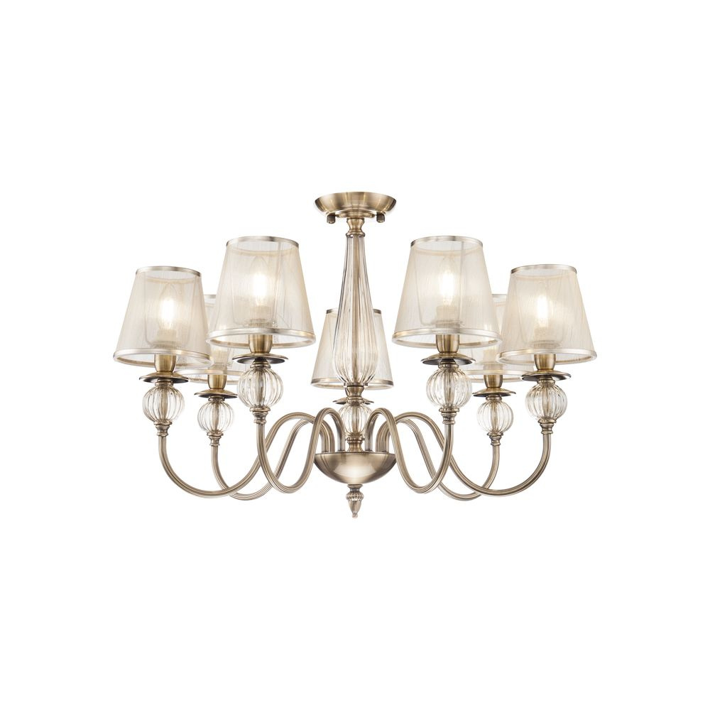 Подвесная люстра с тканевым абажуром Freya Inessa FR2685PL-07BZ