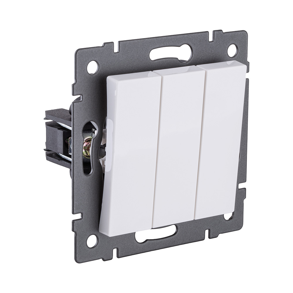 Выключатель 3-клавишный 10А/250В, белый Kollinger REA-S-012WH для Aspekt, Eleganz, Reflex