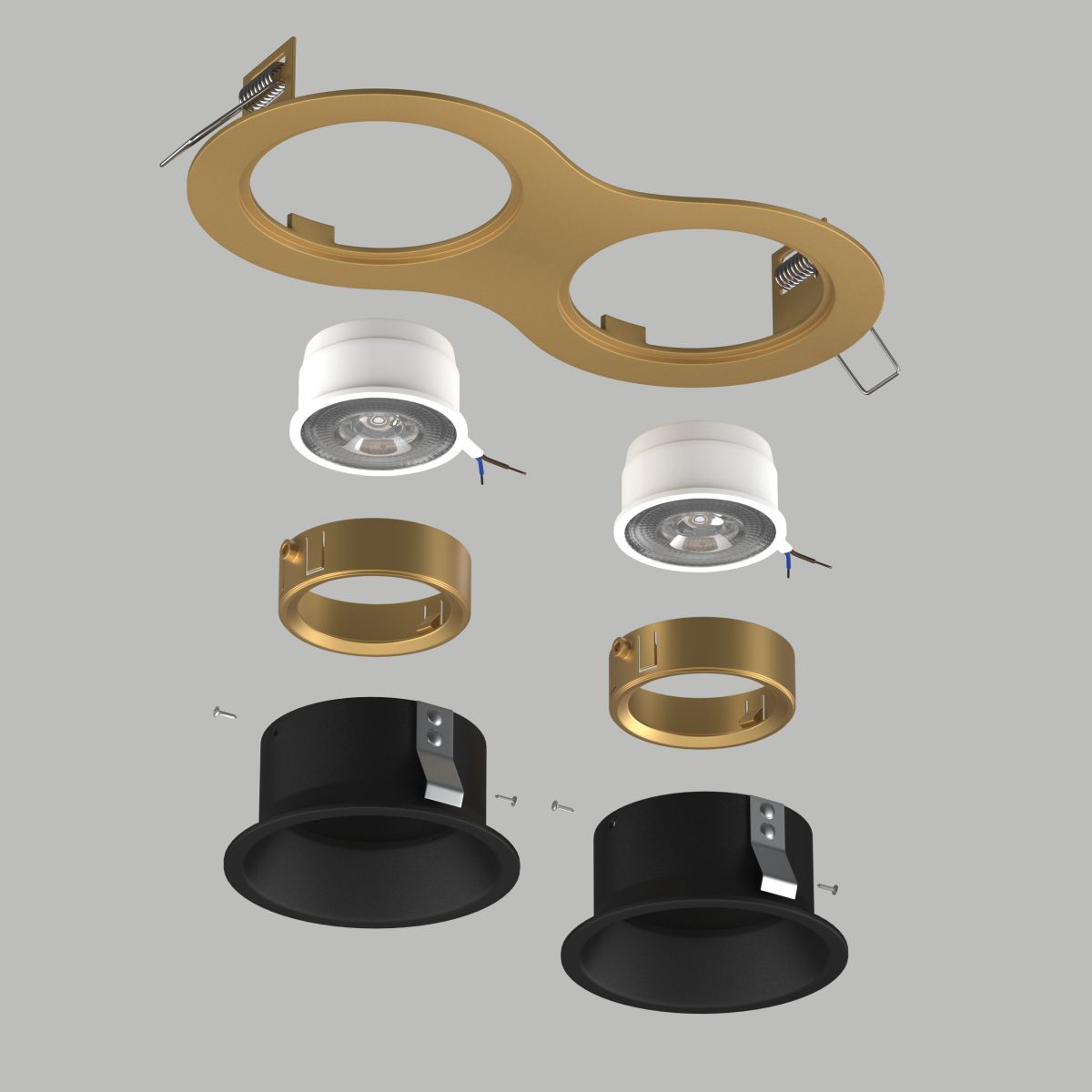 Встраиваемый led светильник Lightstar Domino (214623+214607+214607+214003+214003) D6230707GMOD