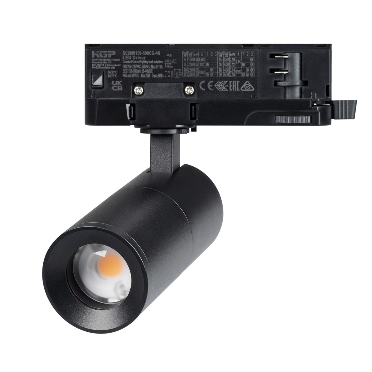 Трековый трехфазный светильник Arlight LGD-ARTEMIS-TRACK-4TR-R55-12W Warm2700 (BK, 8-80 deg, 230V, DALI) (IP20 Металл) 060049