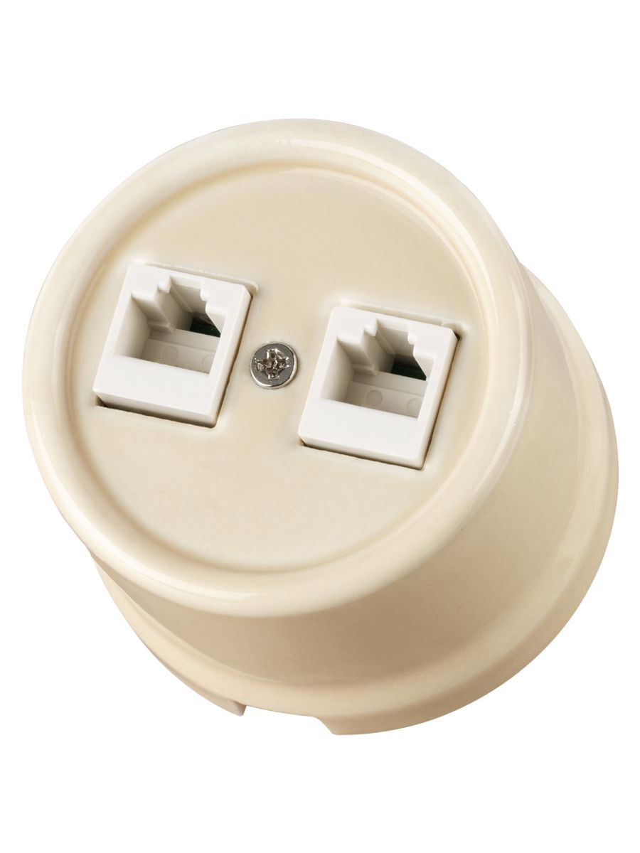 Розетка двойная компьютерная RJ45 сл. кость Болонь TDM Electric SQ1820-0351