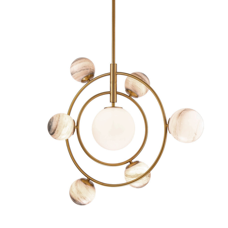 Люстра на штанге Delight Collection Planet KG1122P-7 brass