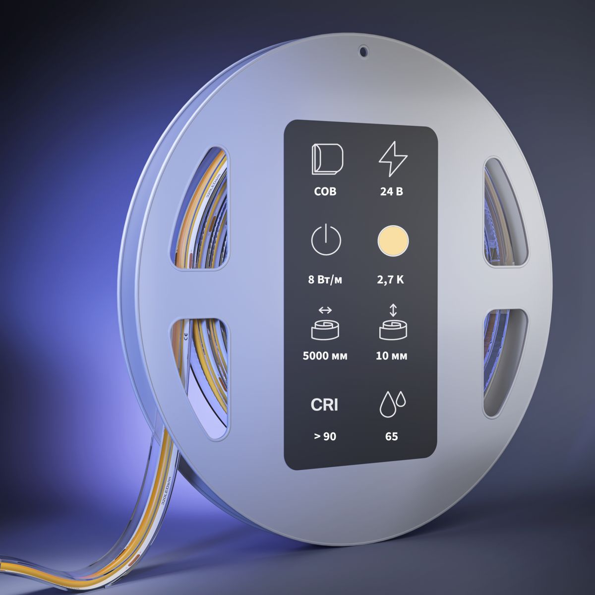 Светодиодная лента Maytoni Led Strip 24В COB 8Вт/м 2700К 5м IP 65 201297