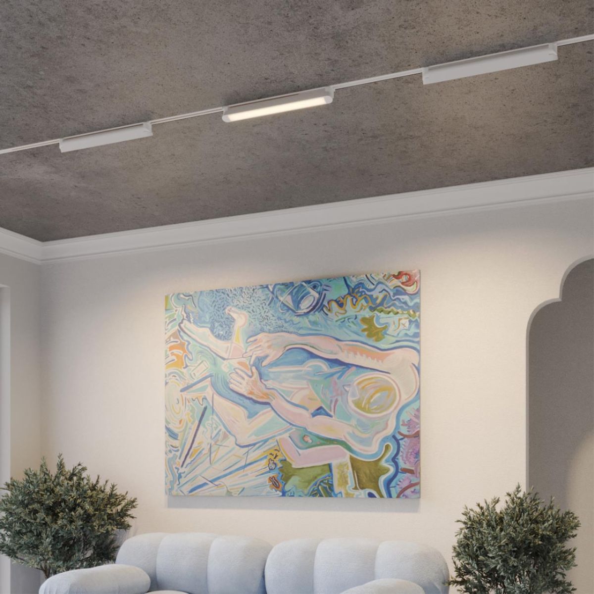 Трековый однофазный трехжильный светильник с переключателем цветовой температуры Novotech Port Iter 359798