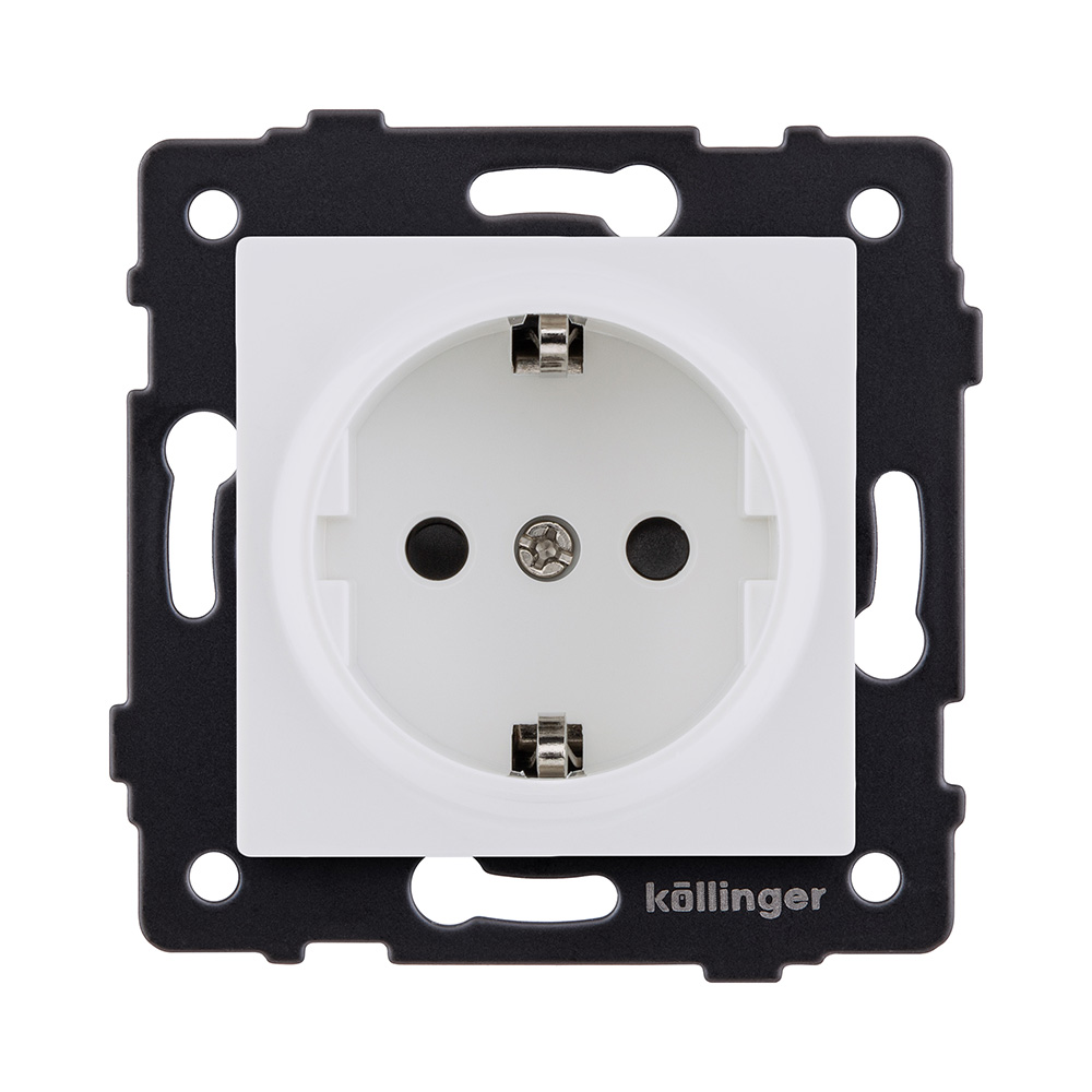 Розетка штепсельная SCHUKO 16A/250 В, белый матовый Kollinger REA-002WM для Aspekt, Eleganz, Reflex