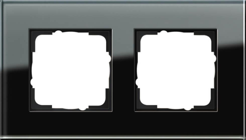Рамка 2-постовая Gira Esprit черное стекло 021205