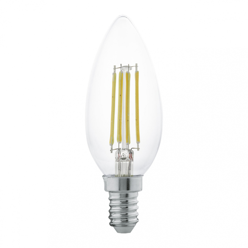 Лампа светодиодная филаментная Eglo E14 4W 2700К прозрачная 11496