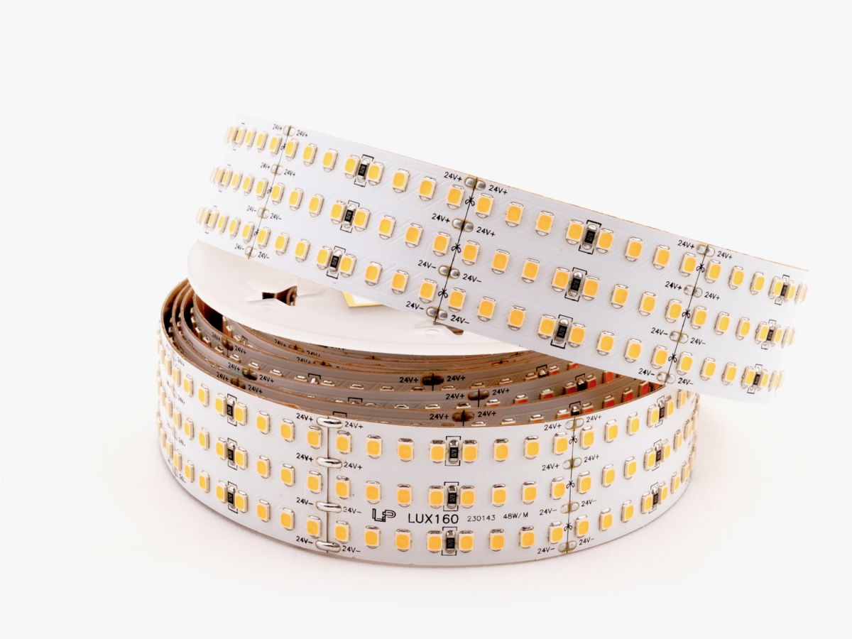 Светодиодная лента LEDS POWER трехрядная 2835 528/м (48Вт/м) 24В теплая LUX160 006307