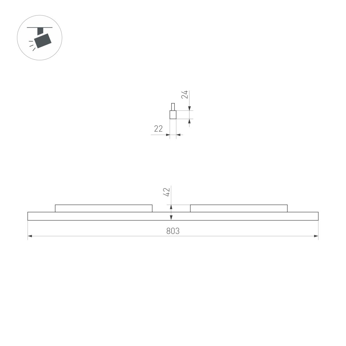 Трековый магнитный светильник Arlight MAG-ORIENT-FLAT-L800-27W Warm3000 (Белый, 100 deg, 48V) (IP20 Металл) 060471(1)
