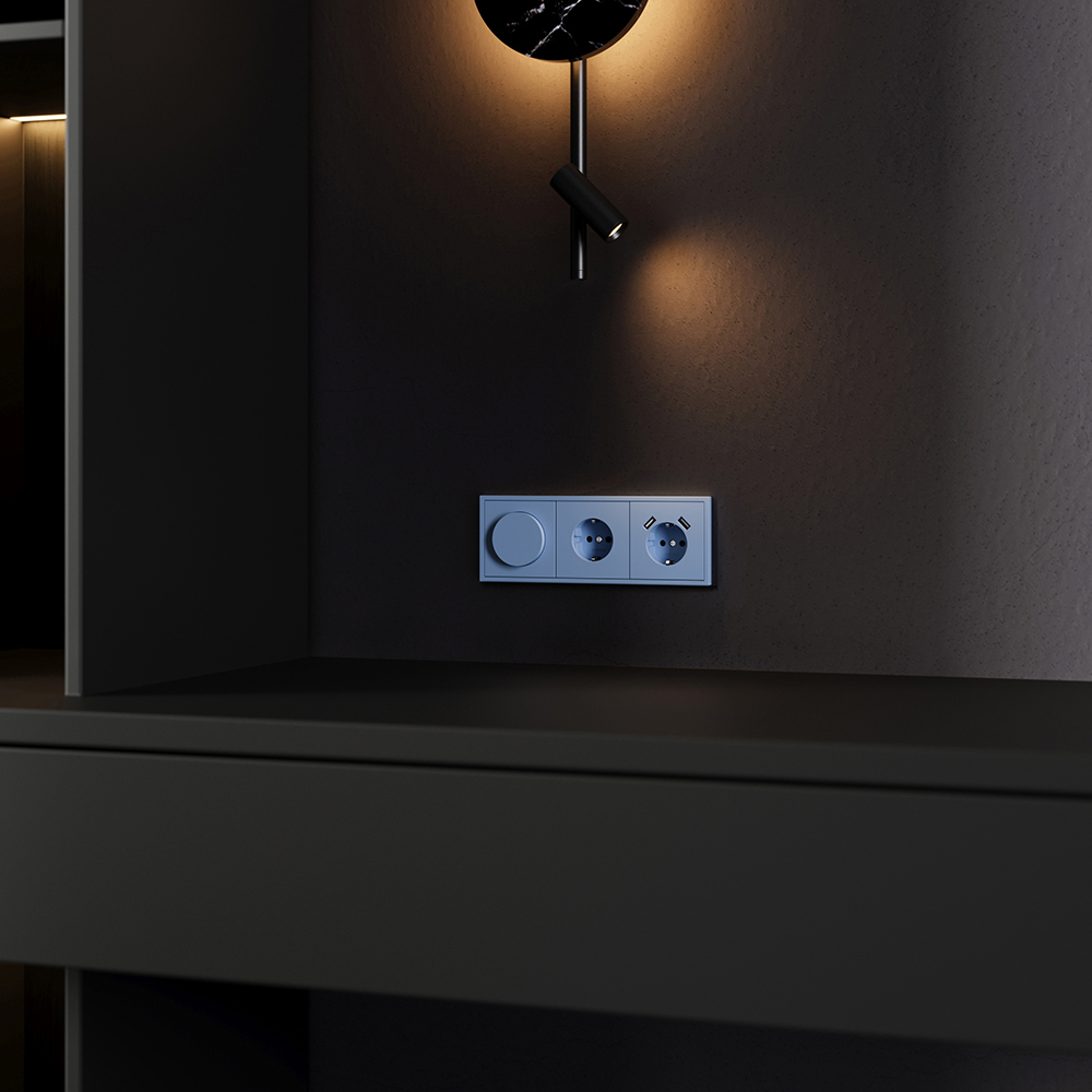 Накладка для светорегулятора поворотно-нажимного Voltum S70 (деним) VLS002015