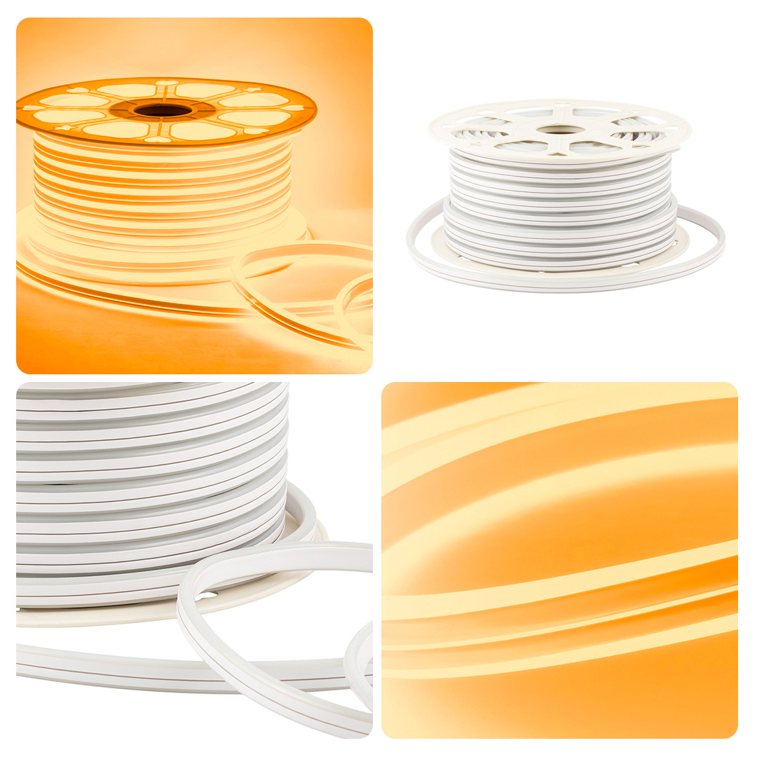 Светодиодный двусторонний неон Apeyron Стандарт 220В 2835 6Вт/м оранжевый 50м IP65 17-29