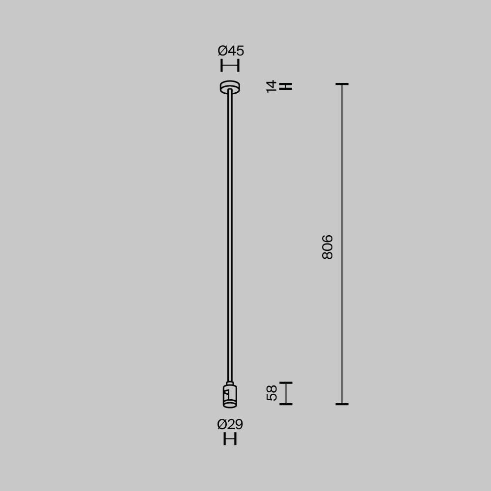 Крепление потолочное одинарное Maytoni Flarity TRA159С-SL1-B