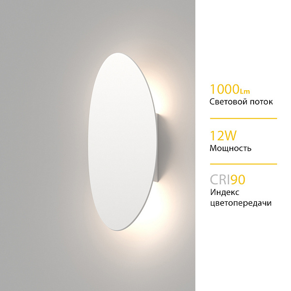Настенный светодиодный светильник Ledron OVAL ZD8174B-12W White 00000017782