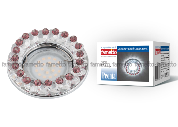 Встраиваемый светильник Fametto Peonia DLS-P115 GU5.3 CHROME/CLEAR+PURPLE